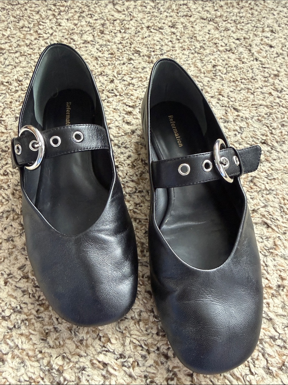 Reformation Black Bethany Ballet Flat
